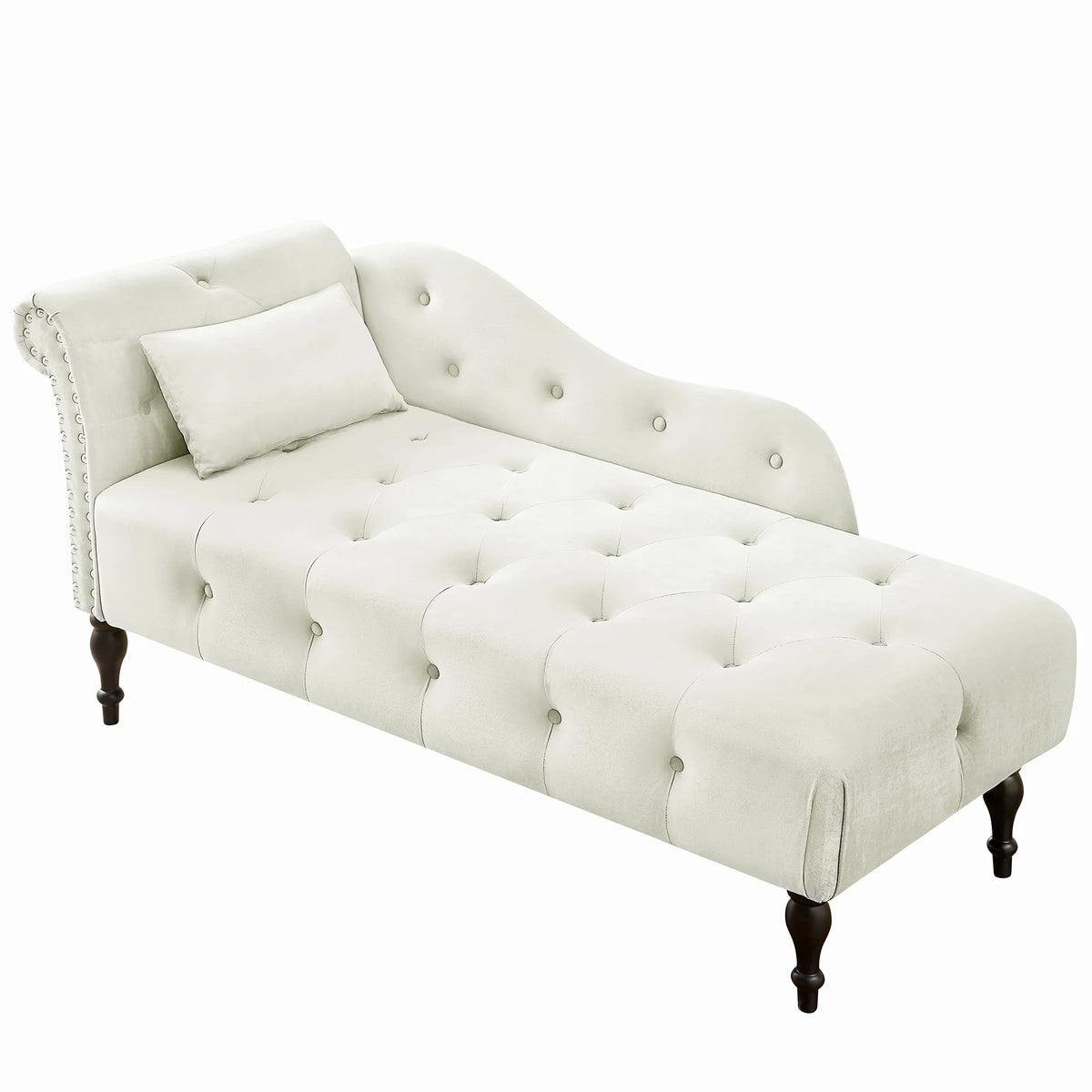 Velvet Chaise Lounge with Pillow F599542