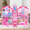2-Story Foldable Dollhouse with 4 Rooms & Elevator Y566