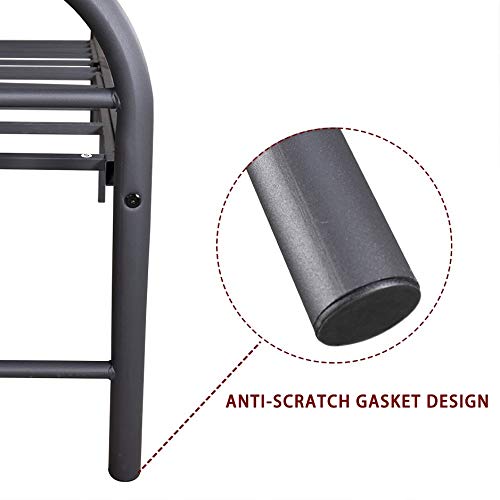 Full Black Metal Bed Frame with Headboard and Footboard Q851