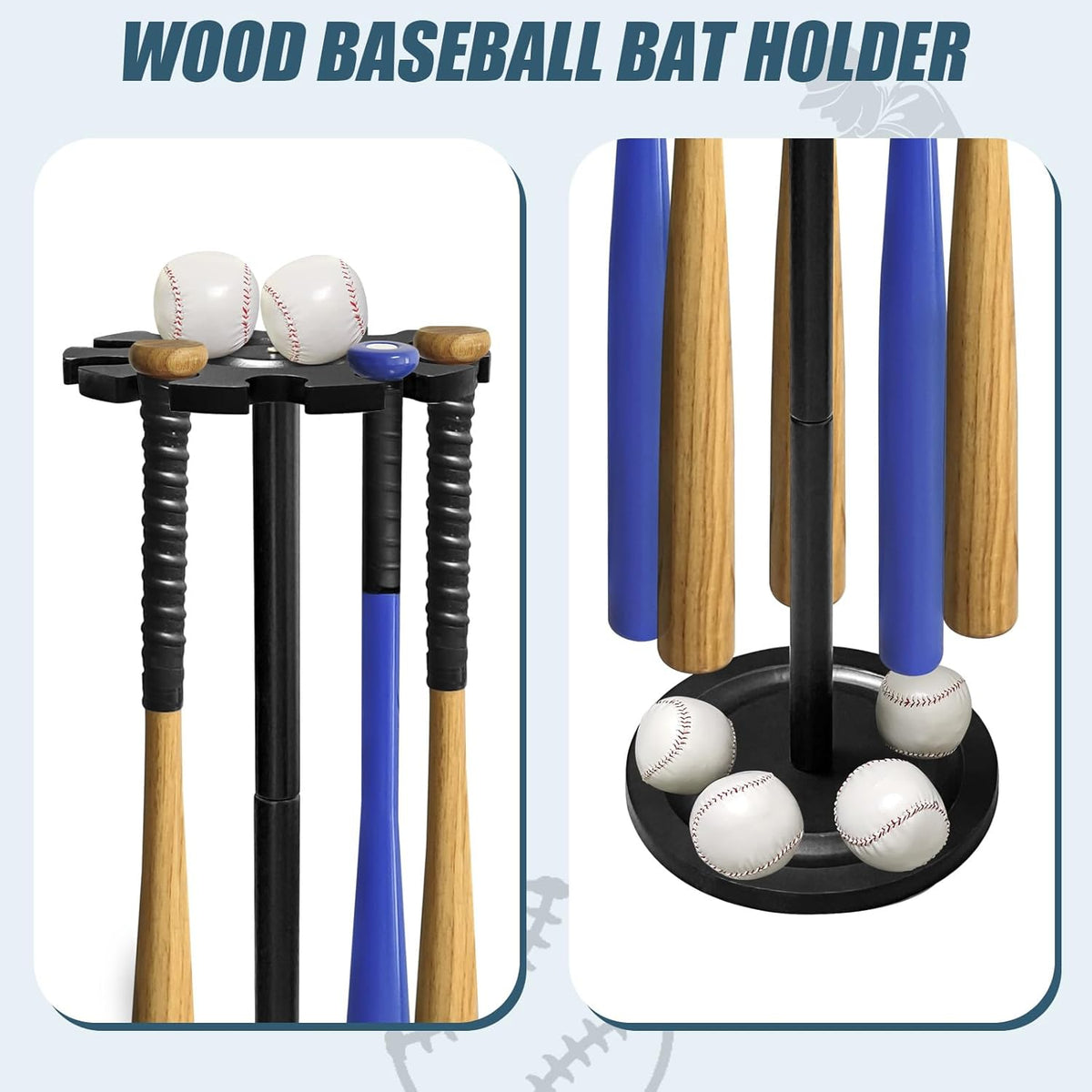 Wooden Baseball Bat Storage Rack Holds 10 Bats O920381