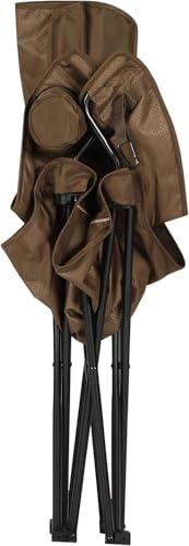 Collapsible Armrests Cup Holder Carry Mat Pet Leash Heavy Duty Foldable Chair Earth Brown M390