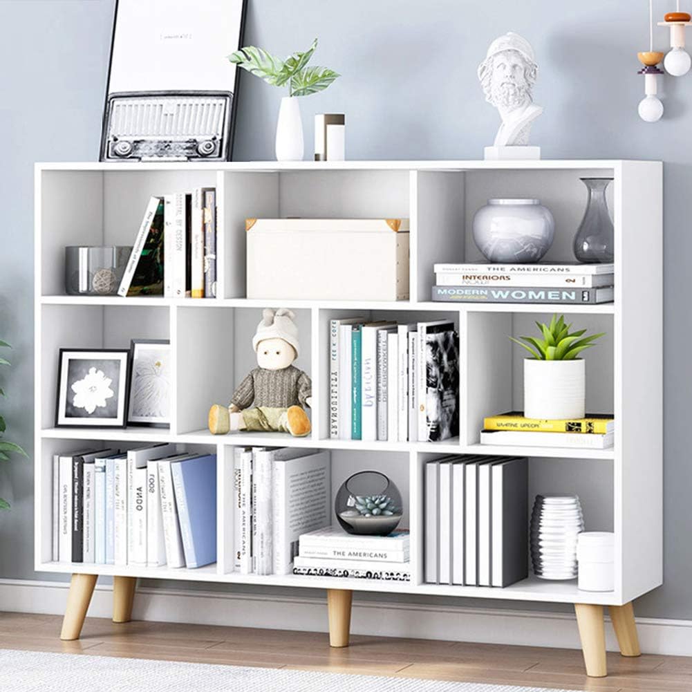 Warm White 3-Tier 5 Cube Wooden Bookshelf N45256