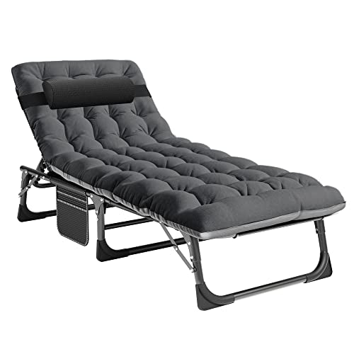 Adjustable 4-Position Folding Camping Cot with Pillow Y134858