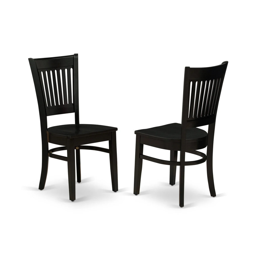 5-Piece Wood Dinette Set with Slatted Back Chairs and Butterfly Leaf Table Black L157