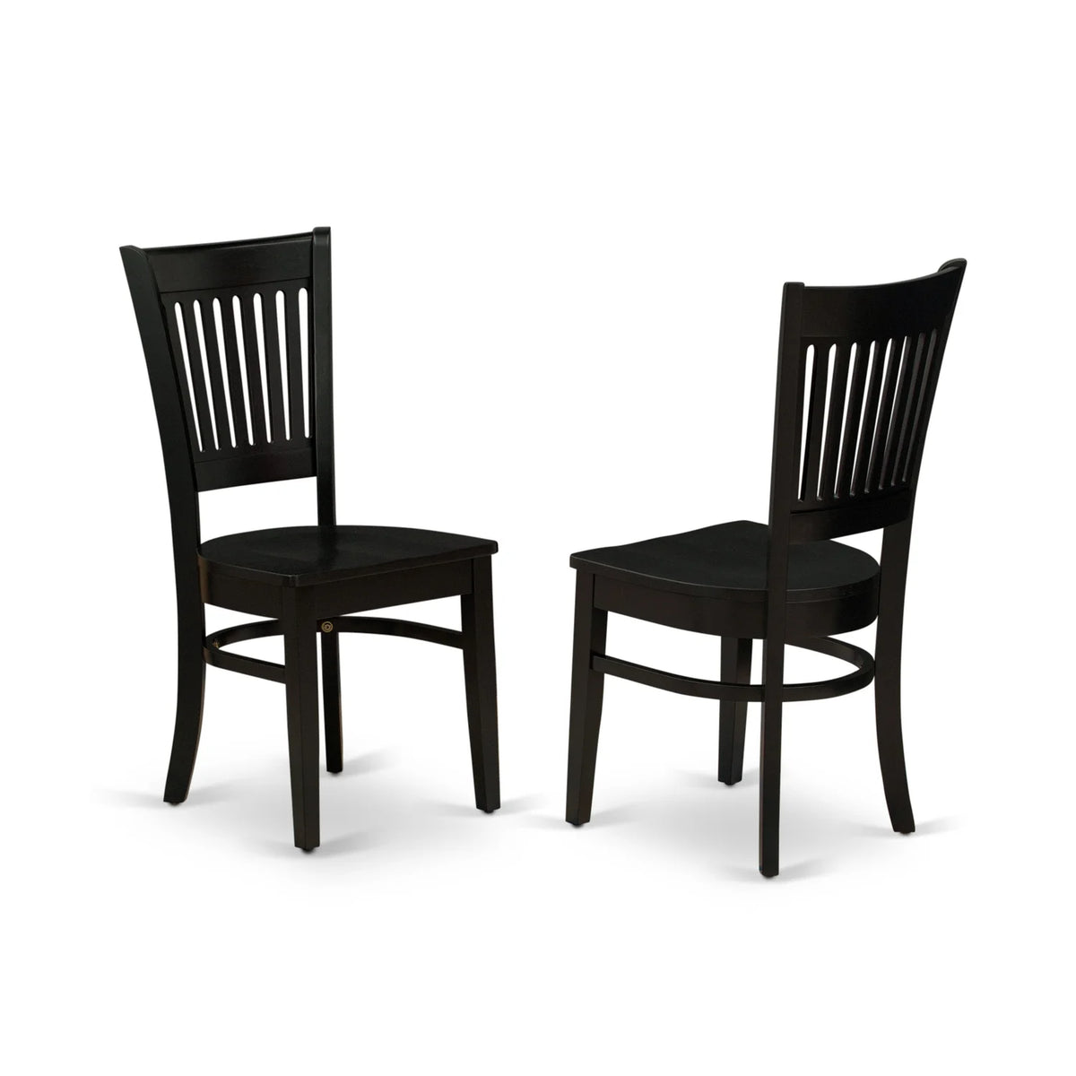 5-Piece Wood Dinette Set with Slatted Back Chairs and Butterfly Leaf Table Black L157