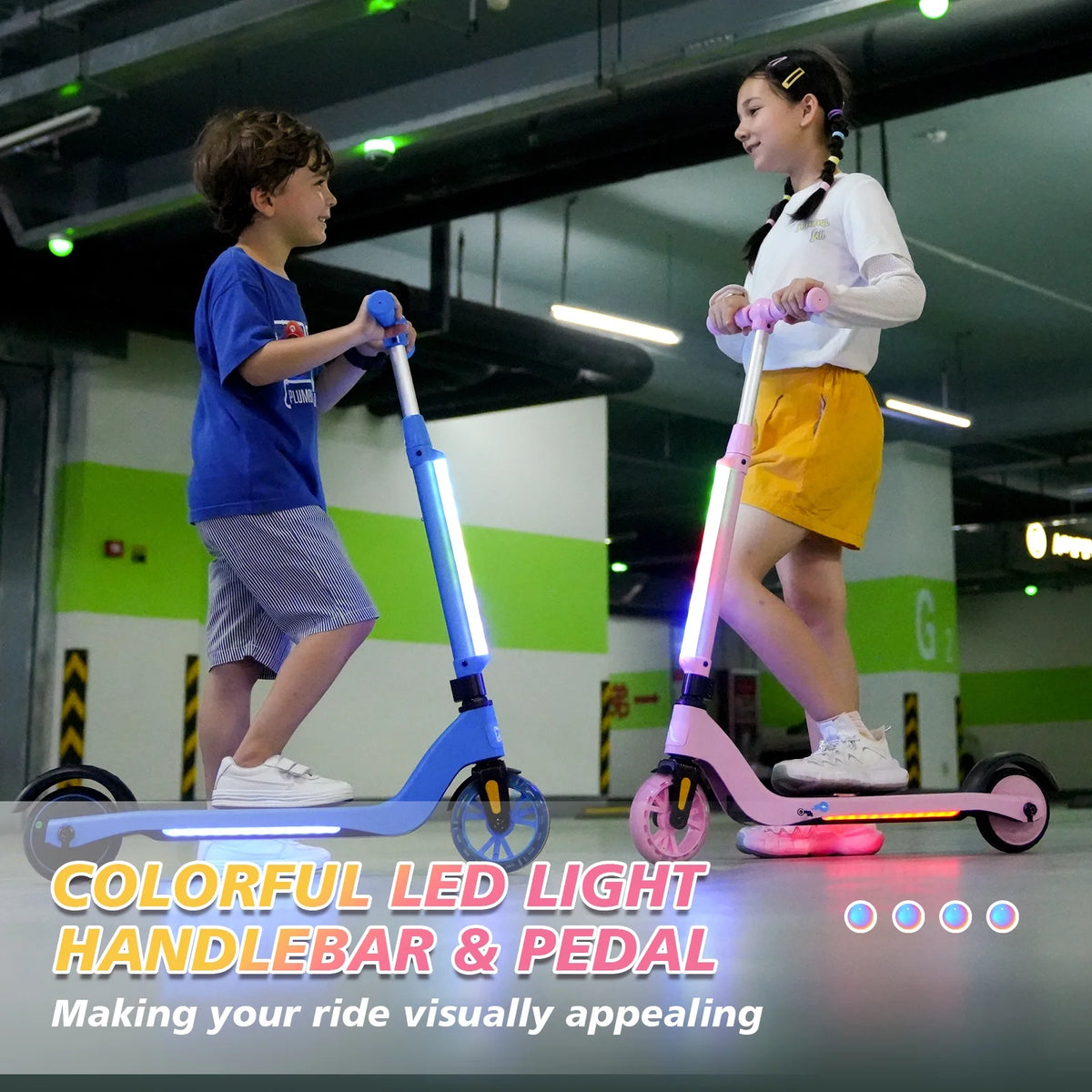 Electric Scooter for Kids, 5 mph, Adjustable Height, Lightweight, Blue Z309