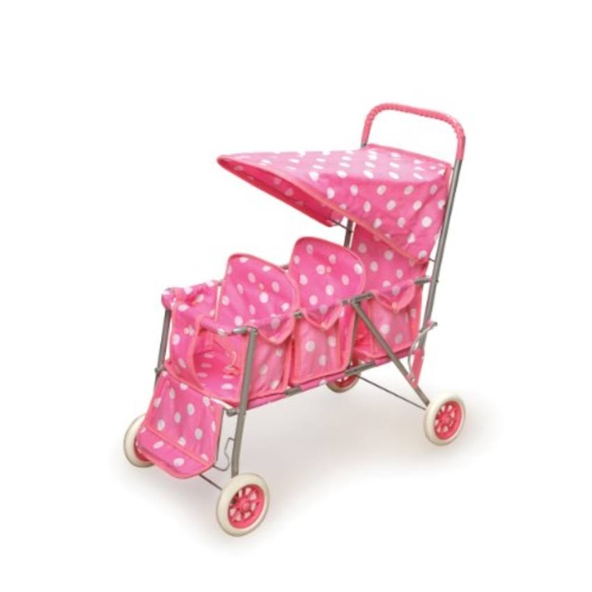 Pink Polka Dots Triple Doll Stroller Z605361
