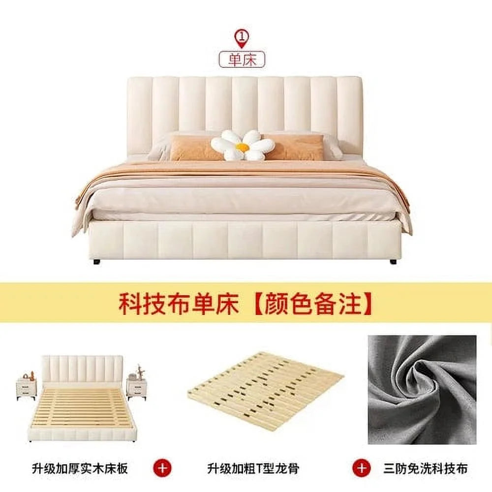 White Leather Storage Bed Z465226