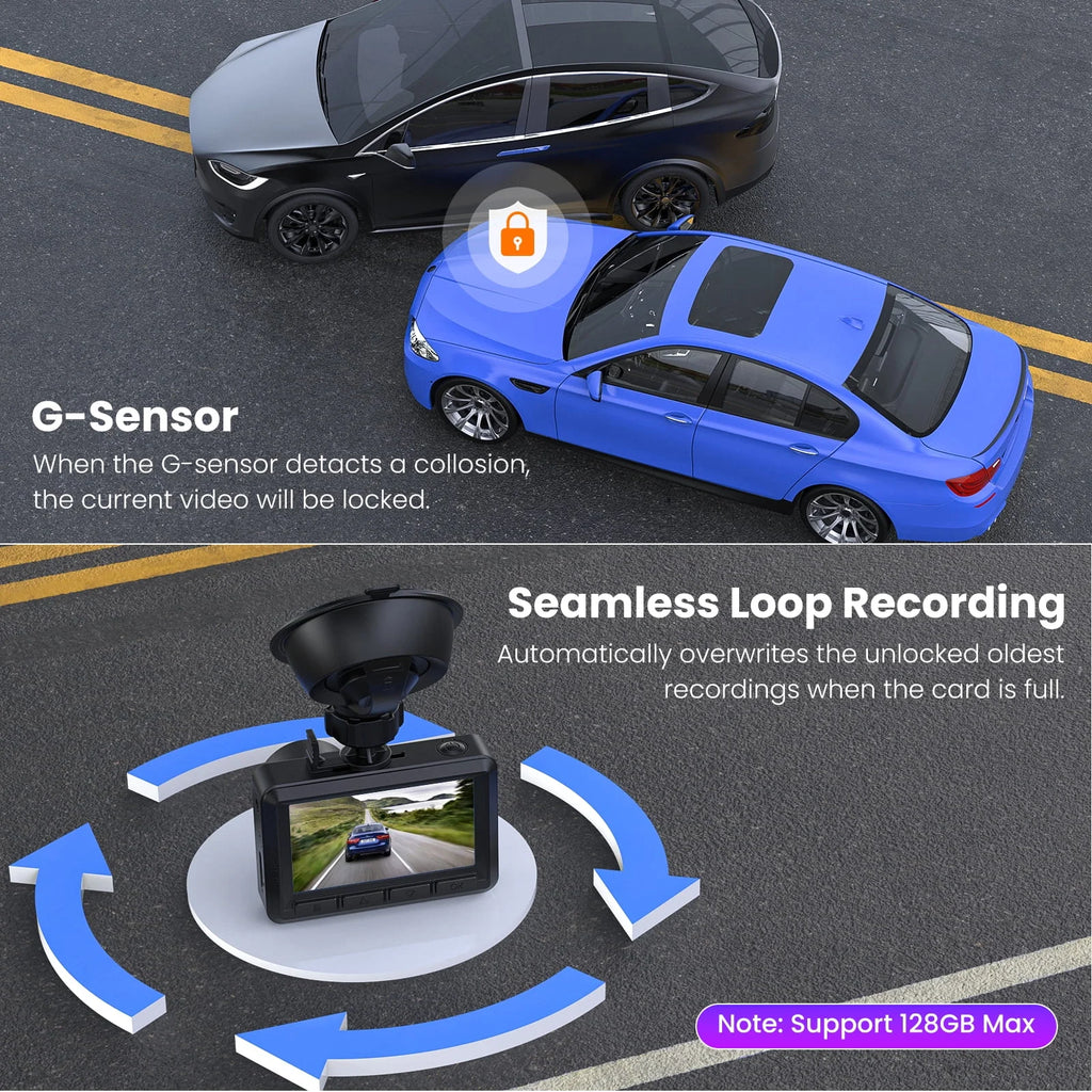 Dash Cam Front and Rear 1080P Full HD M59610