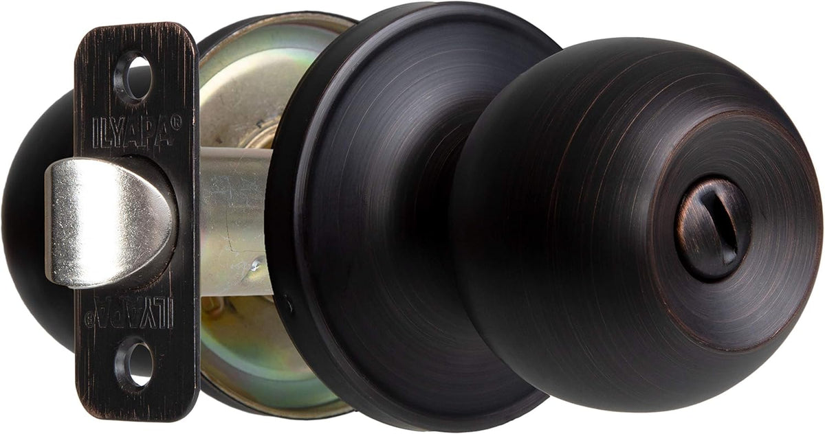 Oil Rubbed Bronze Privacy Door Knobs, Ball Style, 10 Pack V88604