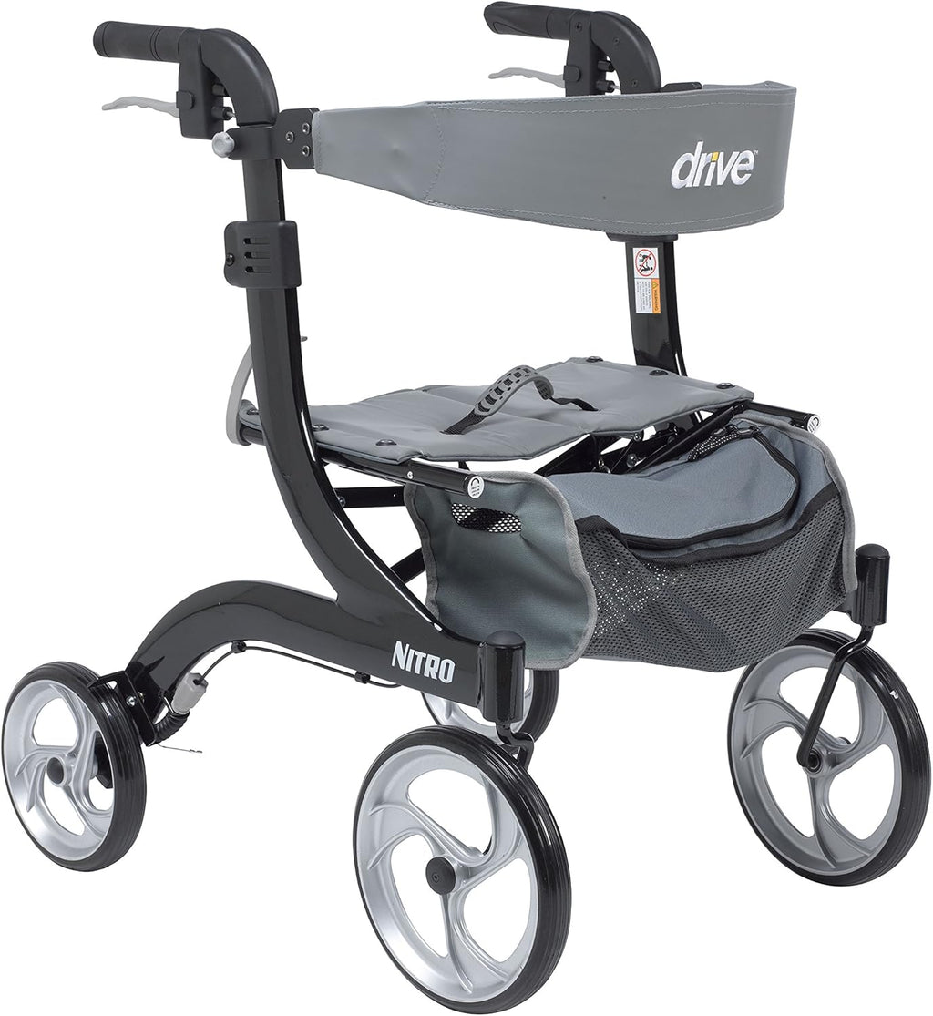 Red 4-Wheel Rollator Walker With Seat H222