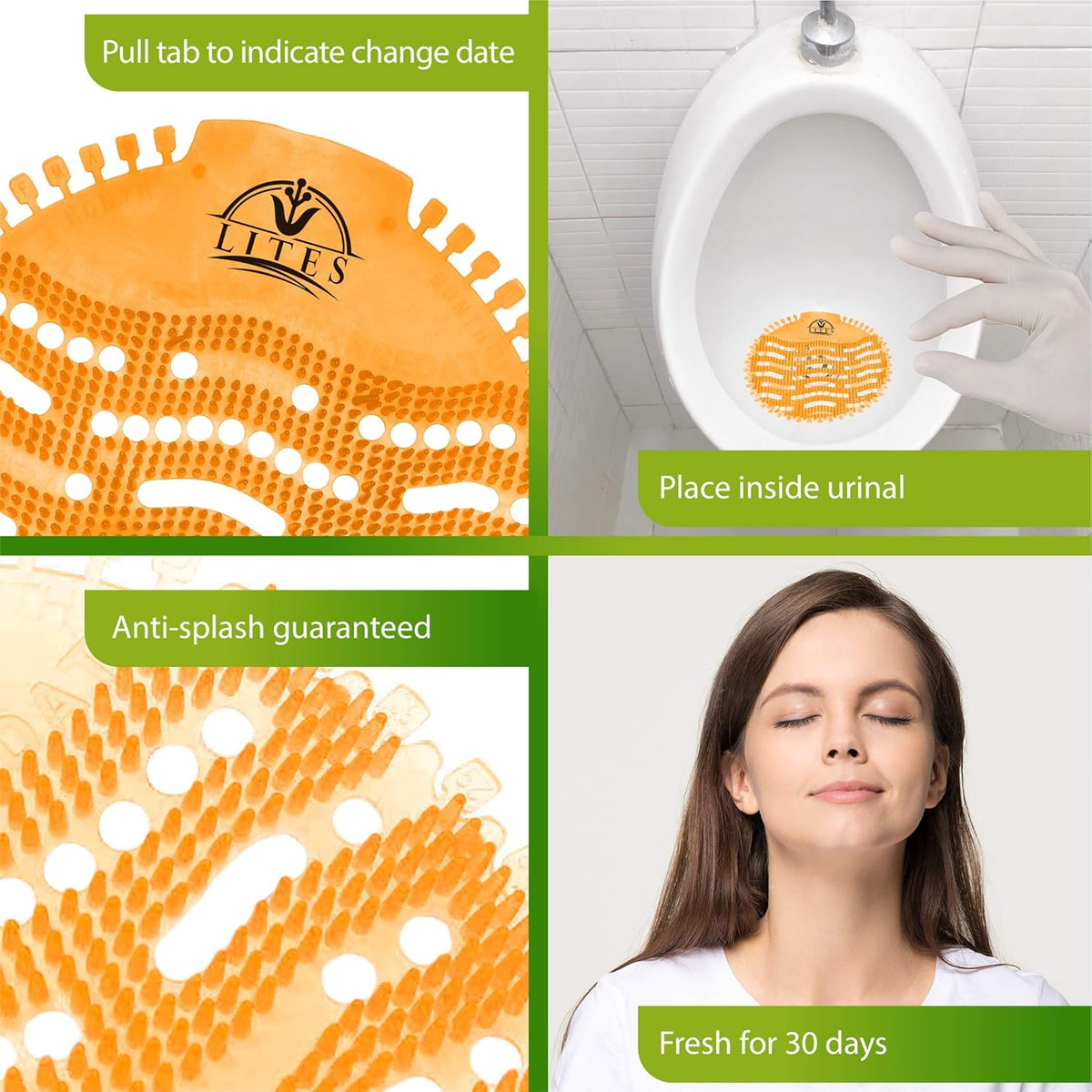 Urinal Screens Deodorizer Orange Scent, 30 Pack H456900