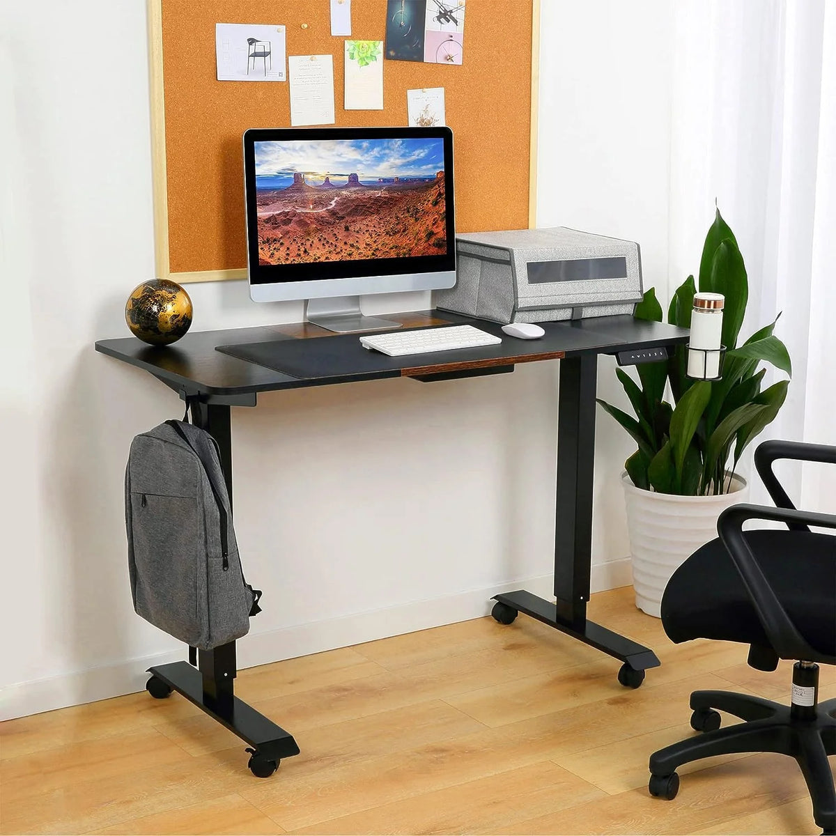 Height Adjustable Electric Standing Desk 48 x 24 Inches Vintage Brown R299192