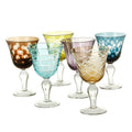 Wine Glass Set with Cut Multicolour R331