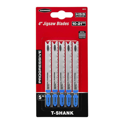 10 TPI T-shank High Speed Steel Jig Saw Blades, 5-Pack K2274