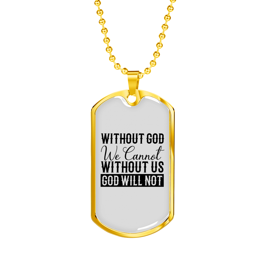 Christian Necklace Stainless Steel Dog Tag 24" Chain X666
