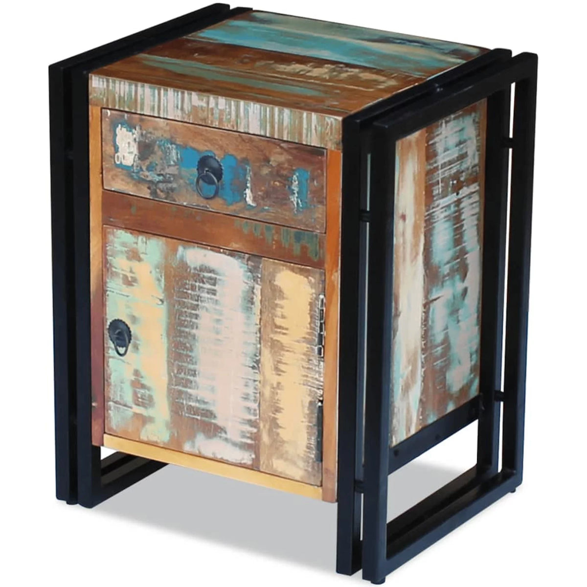 Reclaimed Wood Nightstand with Storage Drawer N745633
