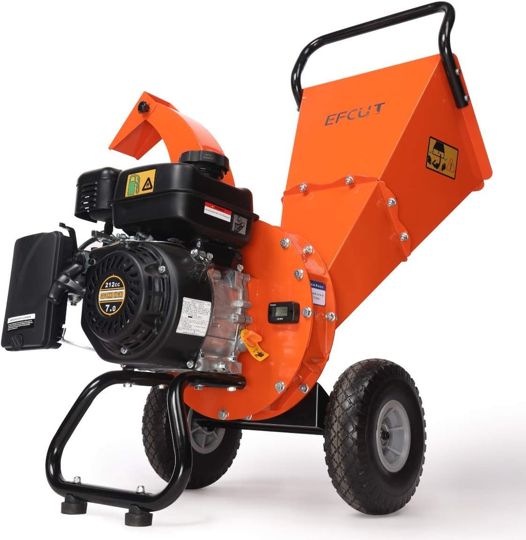 Mini Wood Chipper Shredder Mulcher, 7 HP 212cc Gasoline Engine, 3" Max Wood Diameter X235417