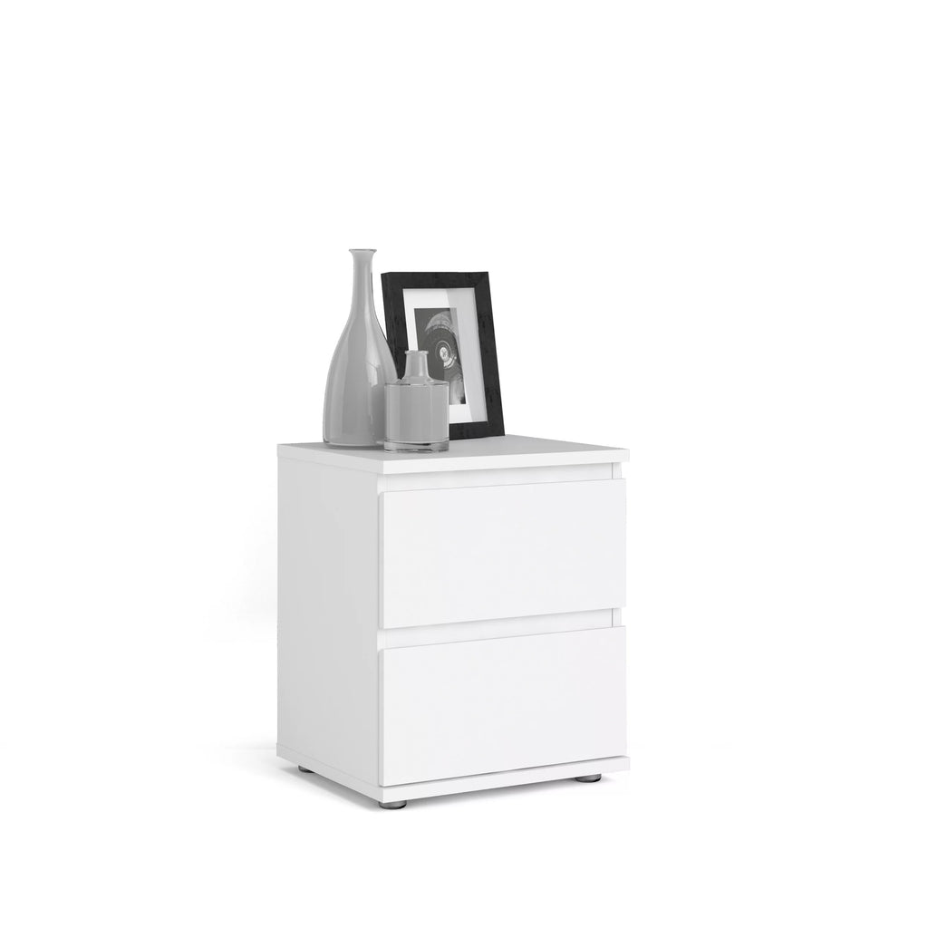 White 2 Drawer Nightstand N4271