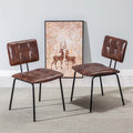 Faux Leather Upholstered Dining Chairs Set of 2 with Metal Legs Z152