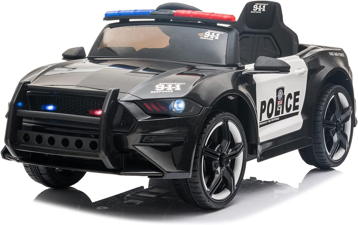 12V Battery Powered Ride on Car Police Car with Parent Remote Control (Rose Red) B654