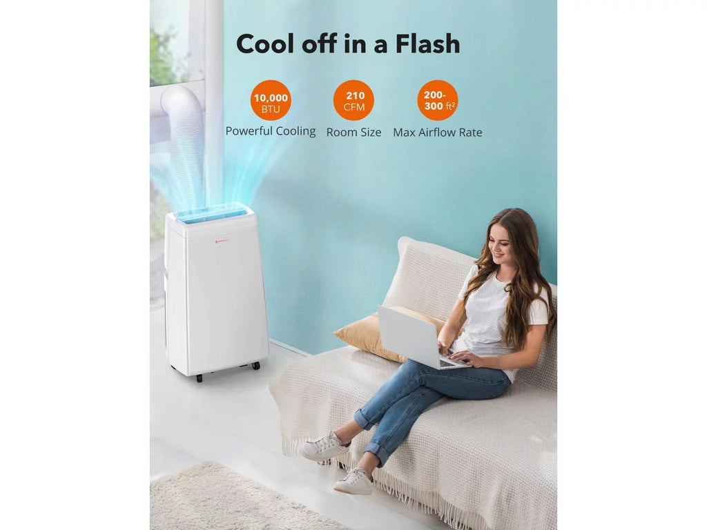 10,000 BTU 3-in-1 Portable Air Conditioner, Fan, and Dehumidifier W4595