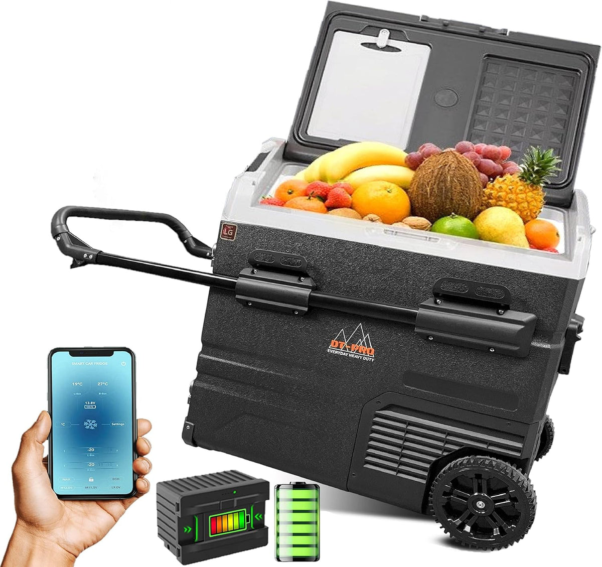 Battery Operated Portable Camping Fridge with Wheels J5817