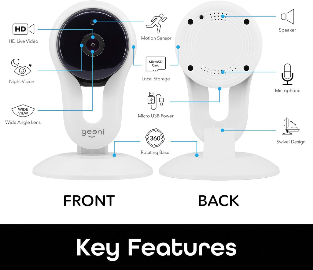 White 1080p Indoor Smart Security Camera 2 Pack V316