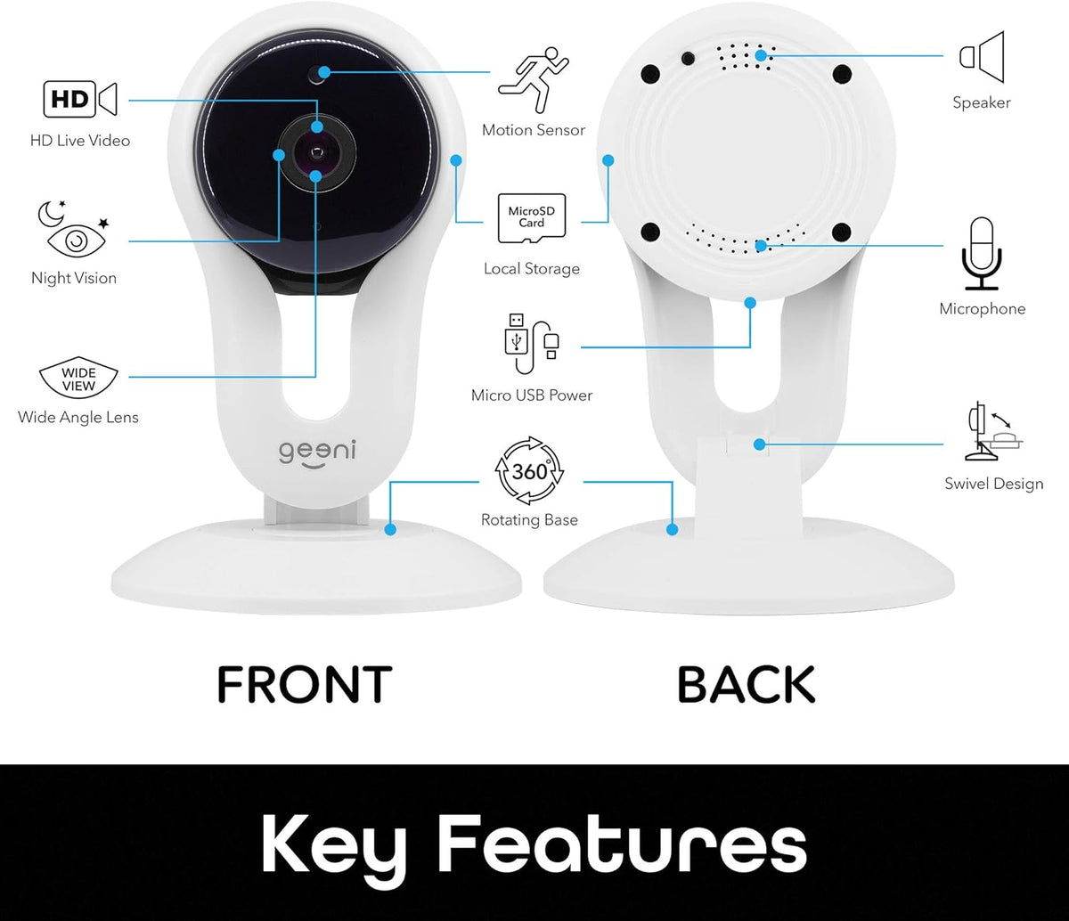 White 1080p Indoor Smart Security Camera 2 Pack V316