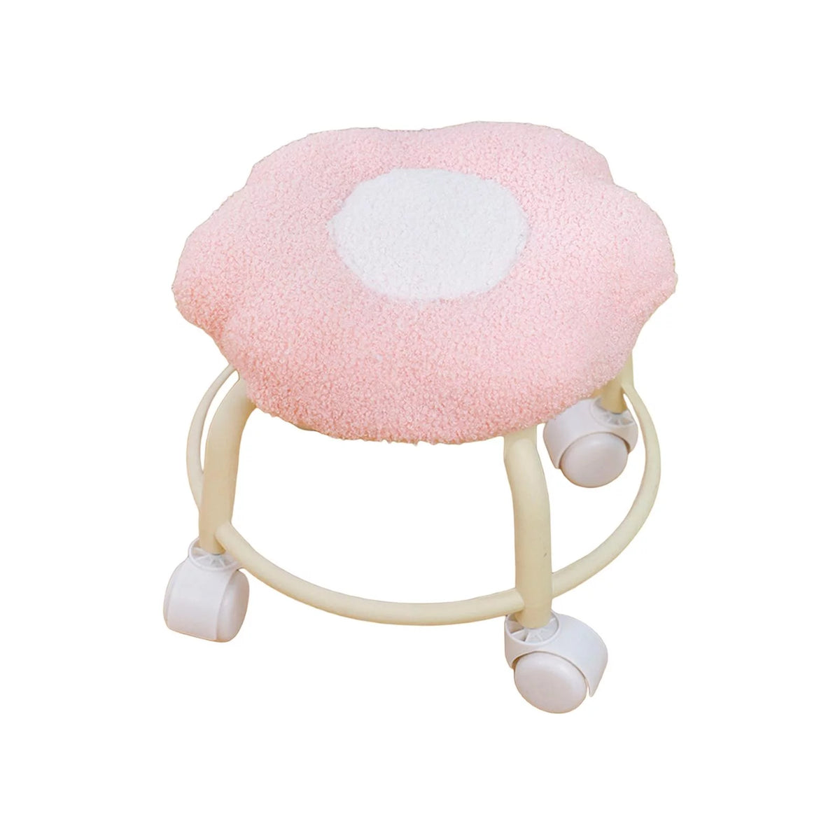 Pink Rolling Swivel Stool Z95670