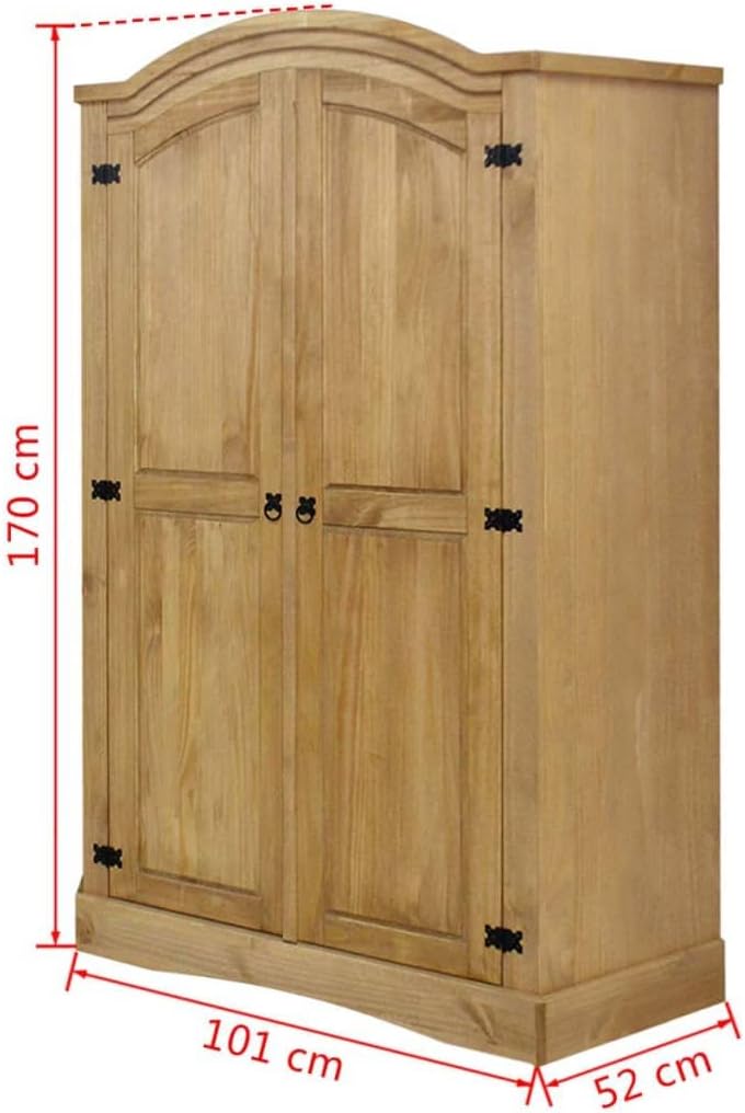 Solid Pinewood 2 Door Wardrobe Z376