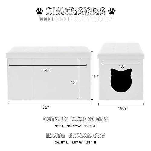 Cat Litter Box Enclosure Bench Ottoman A9905