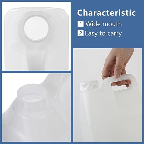 2.5 Gallon Clear Plastic HDPE Jugs with Lids D392