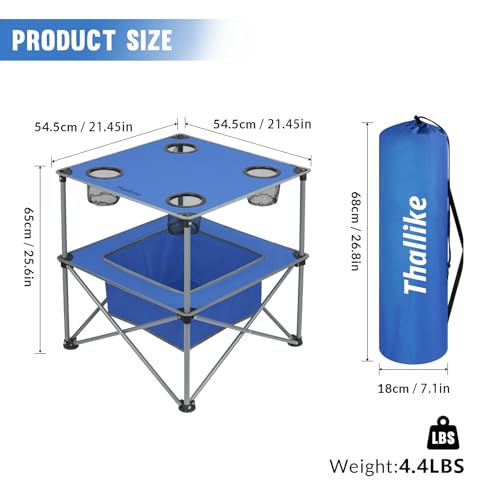 Portable Folding Camping Table with 4 Cup Holders E324246