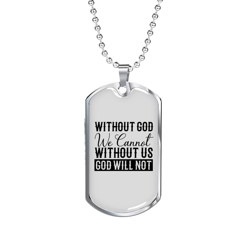 Christian Necklace Stainless Steel Dog Tag 24" Chain X666