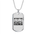 Christian Necklace Stainless Steel Dog Tag 24" Chain X666