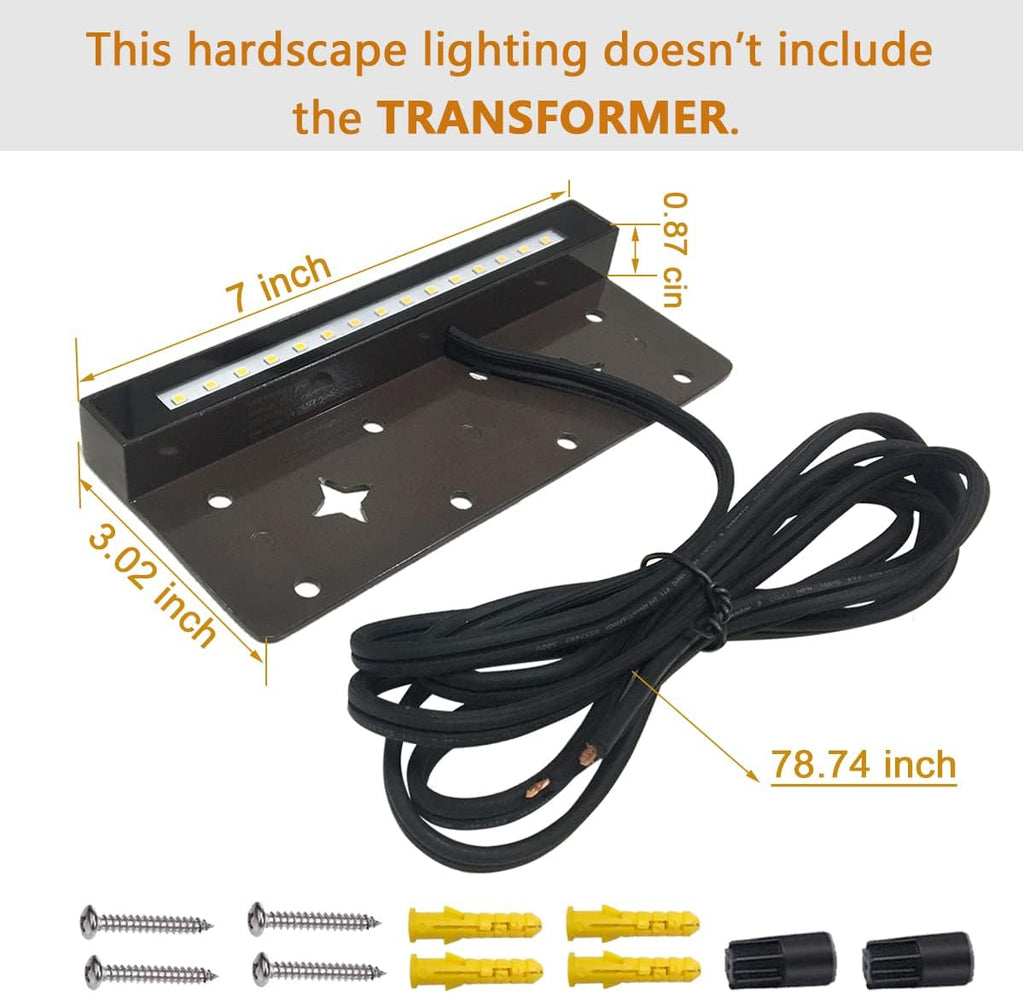 8-Pack 7 Inch 4W LED Hardscape Paver Light, IP65 Waterproof, Soft White 2700K T1334