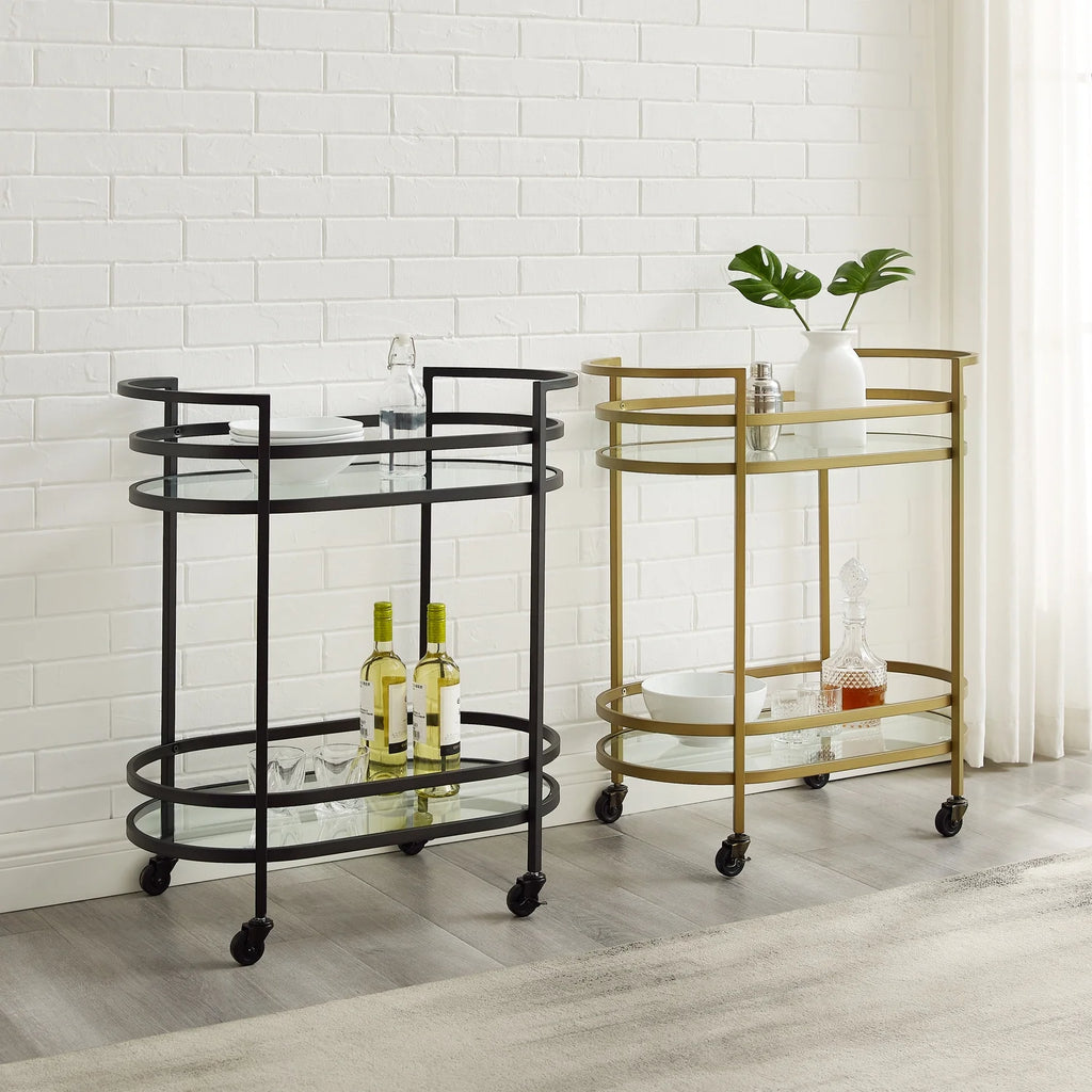 Matte Black Metal Bar Cart J207142
