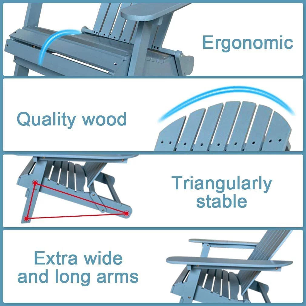 Folding Adirondack Chair Weather Resistant Plastic M607