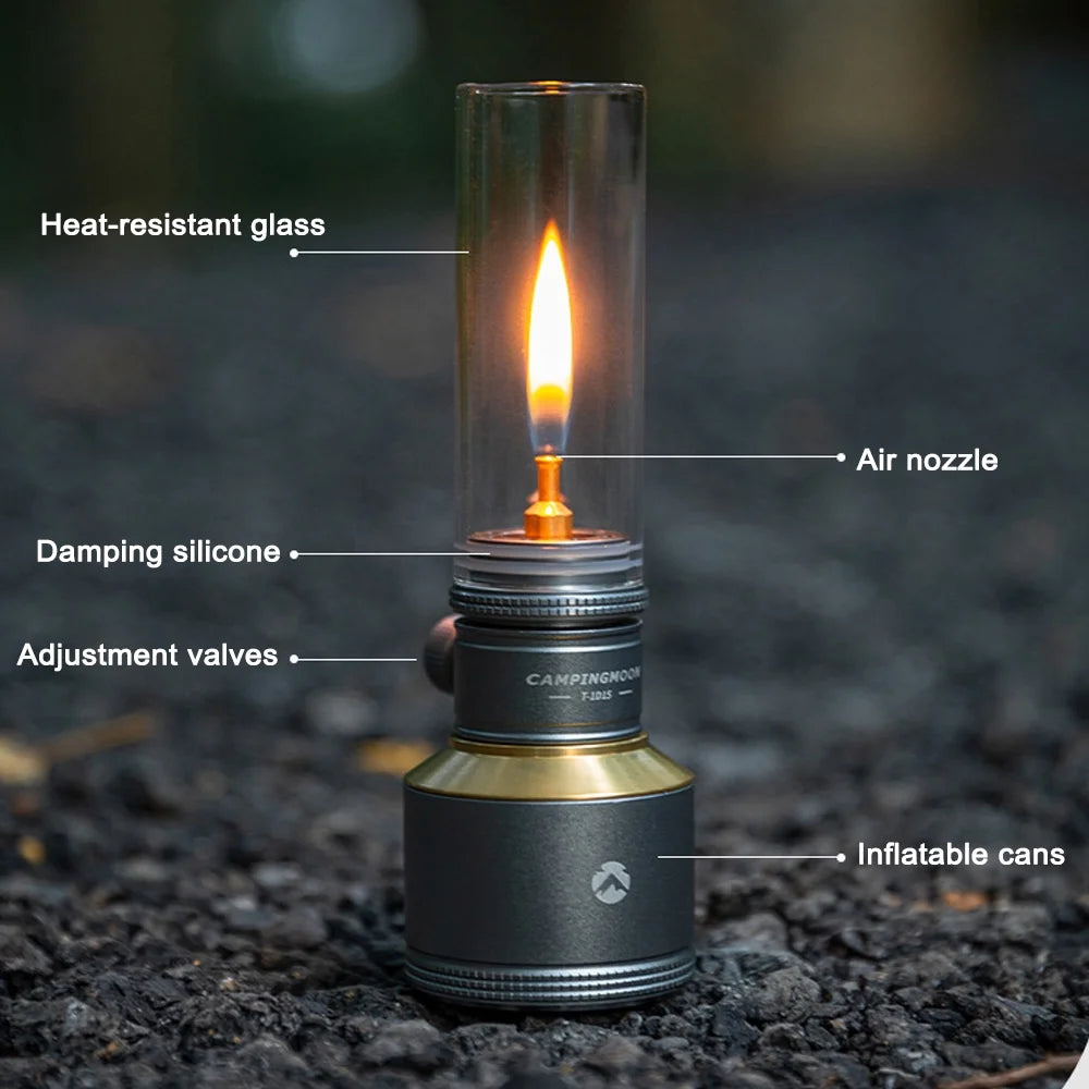 Portable Windproof Candlelight Camping Gas Burner Lantern I355