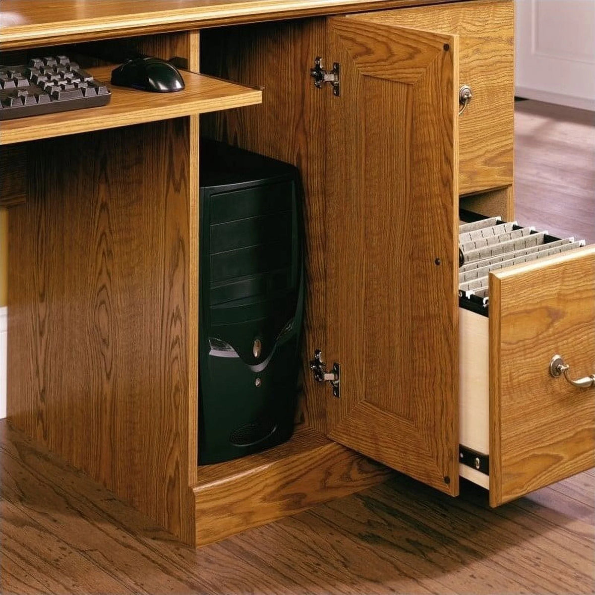 Traditional Wood Computer Desk with Hutch O2884