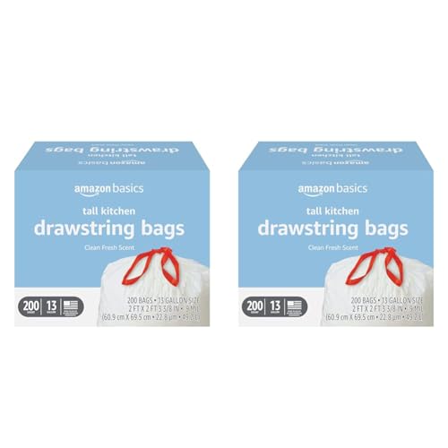 13 Gallon 120 Count Tall Kitchen Drawstring Trash Bags G196