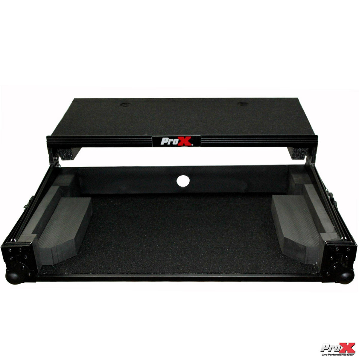 Black Travel Flight Case for Mixtrack Pro 3 with Laptop Shelf K8536