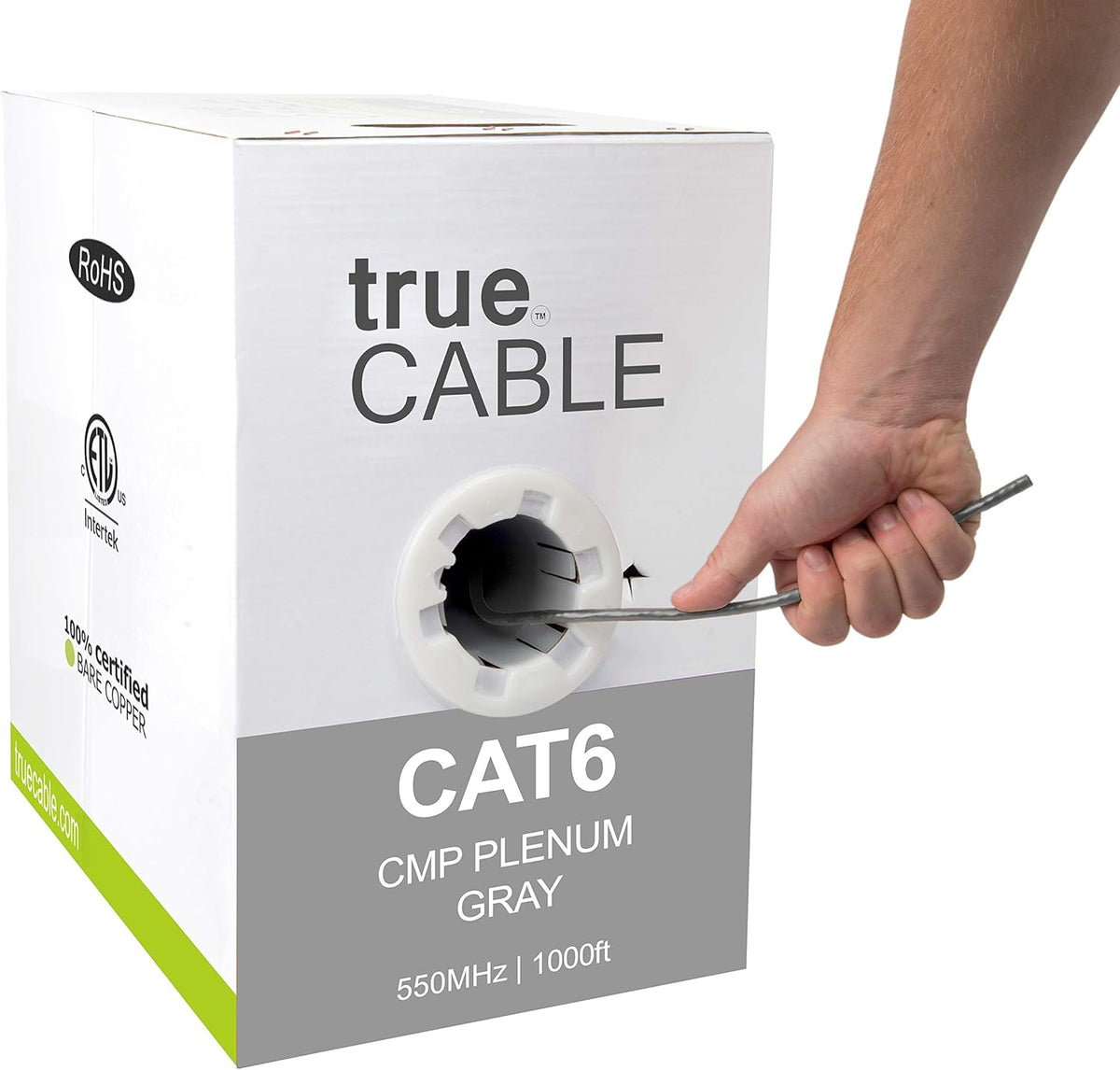 1000ft Black 23AWG 4 Pair Solid Bare Copper Bulk Ethernet Cable P8276