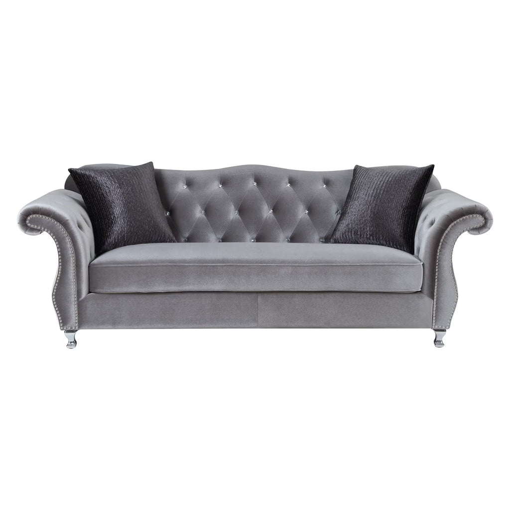Silver Button Tufted Sofa M316
