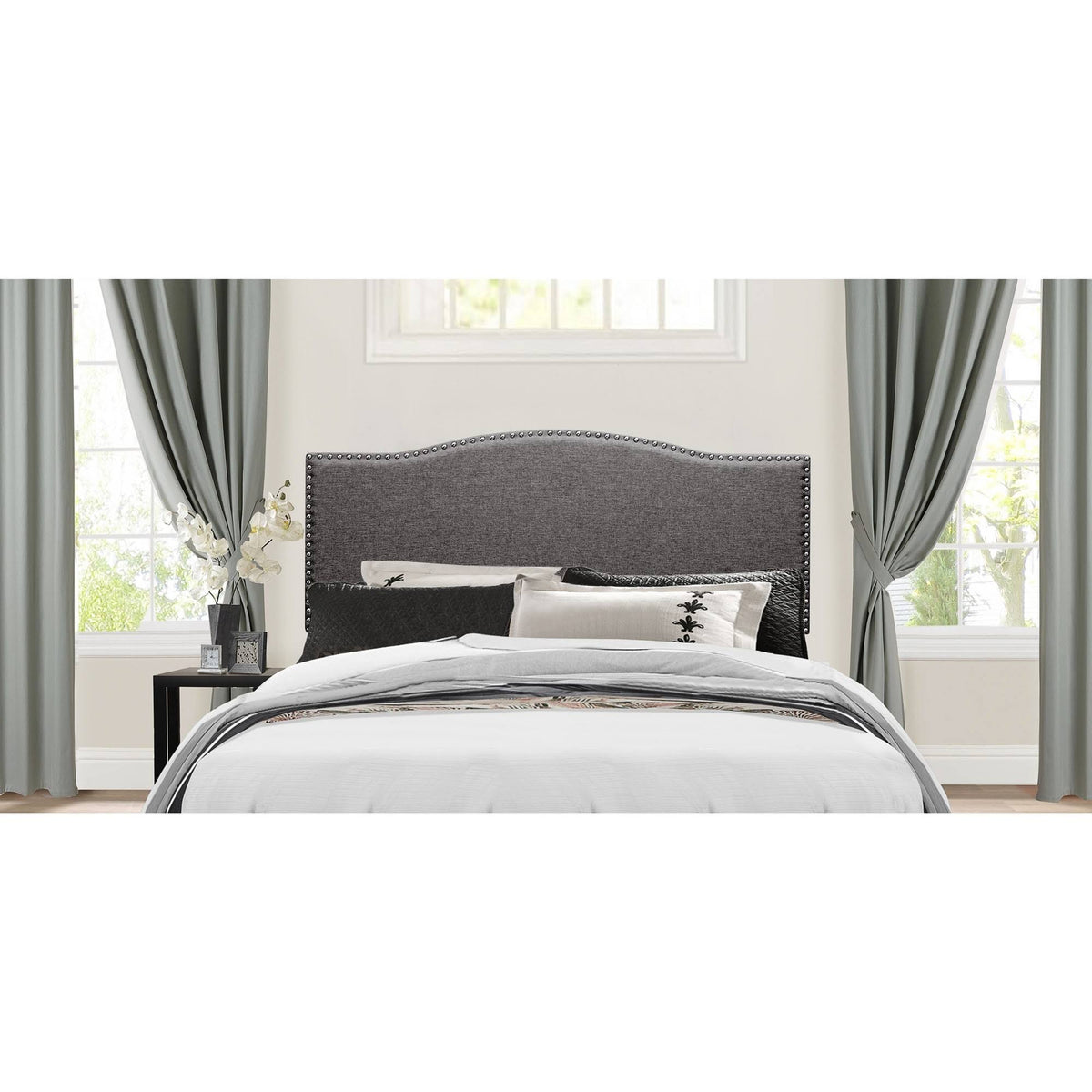 Stone Fabric King Metal Headboard I3915
