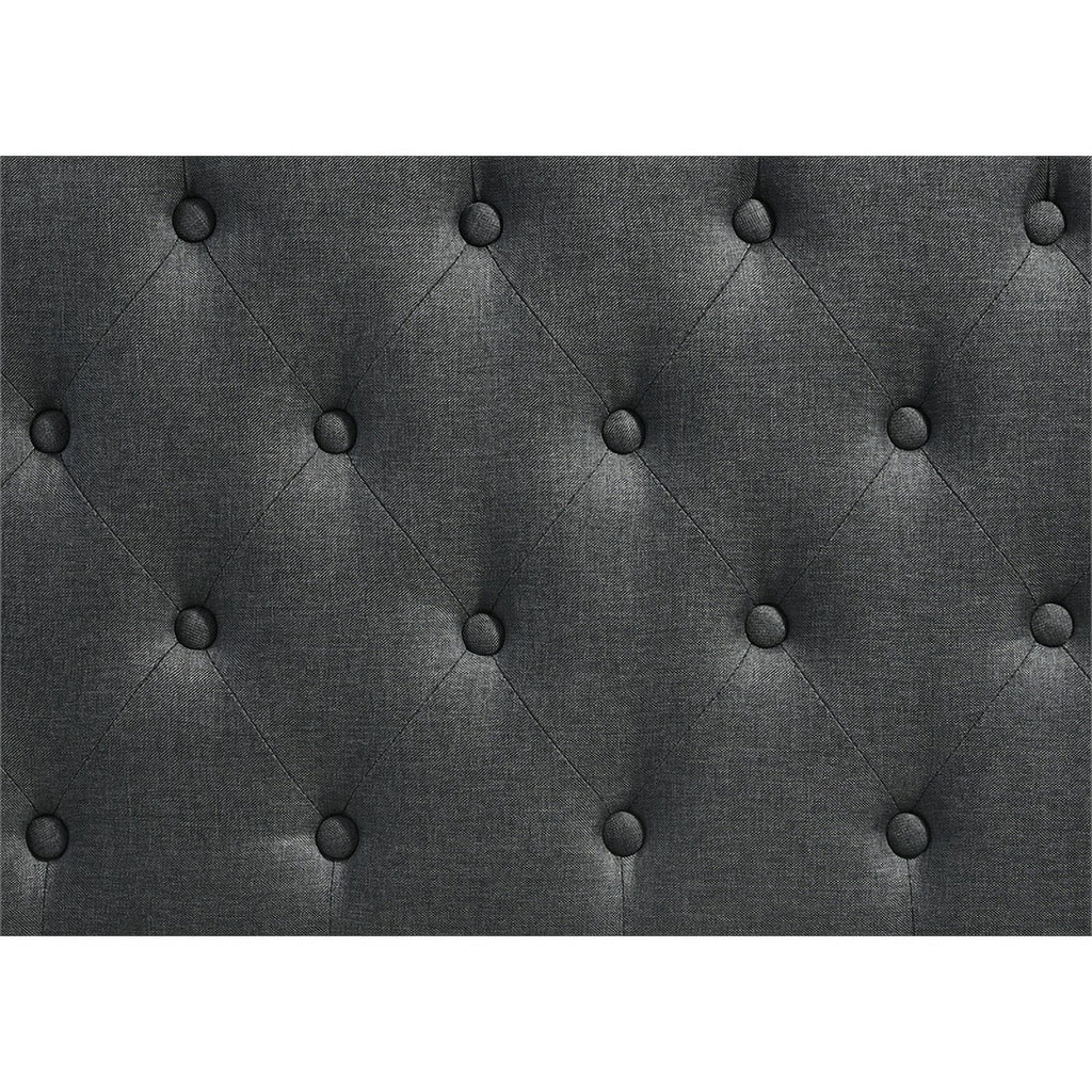 Dark Gray King Tufted Fabric Upholstered Bed D59545
