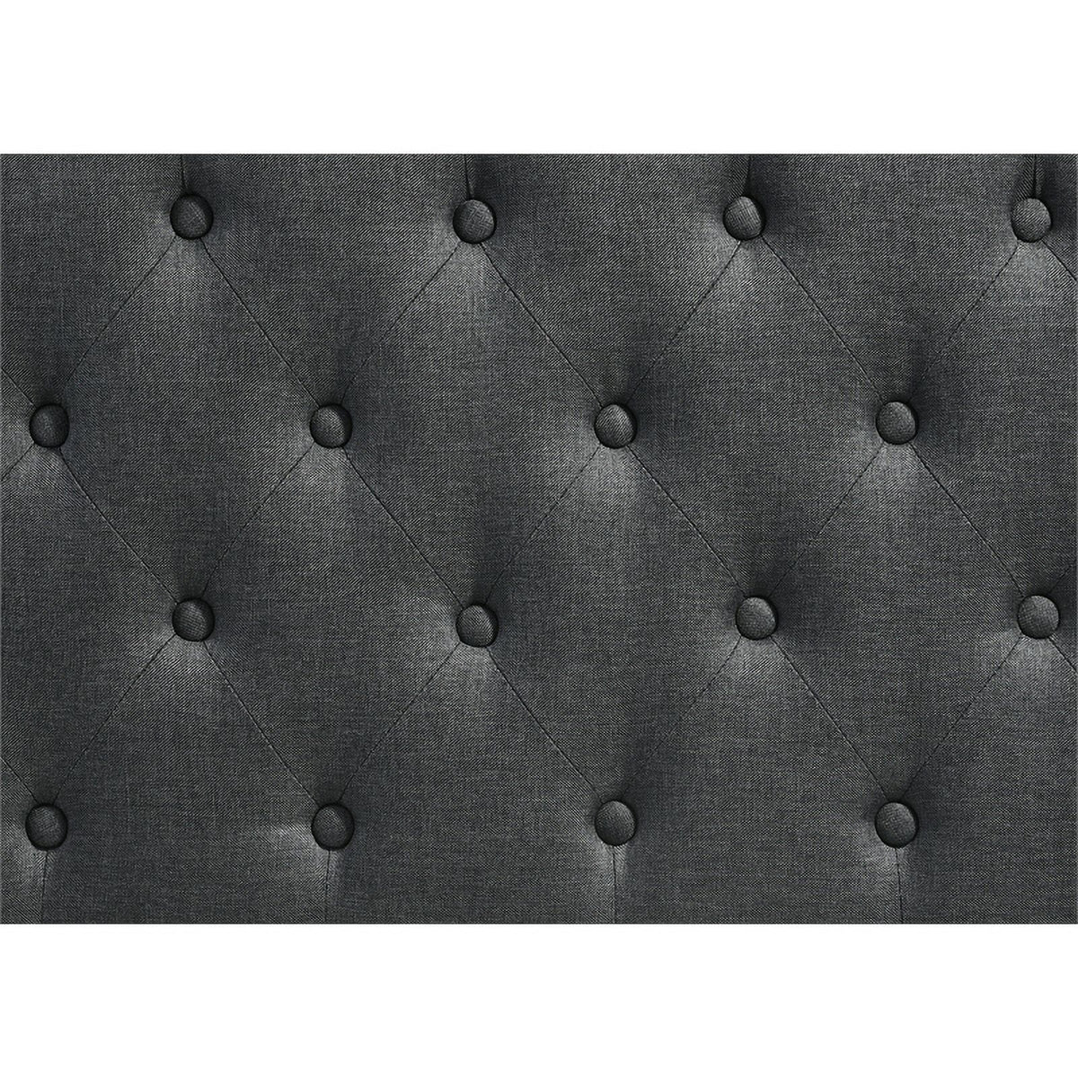 Dark Gray King Tufted Fabric Upholstered Bed D59545