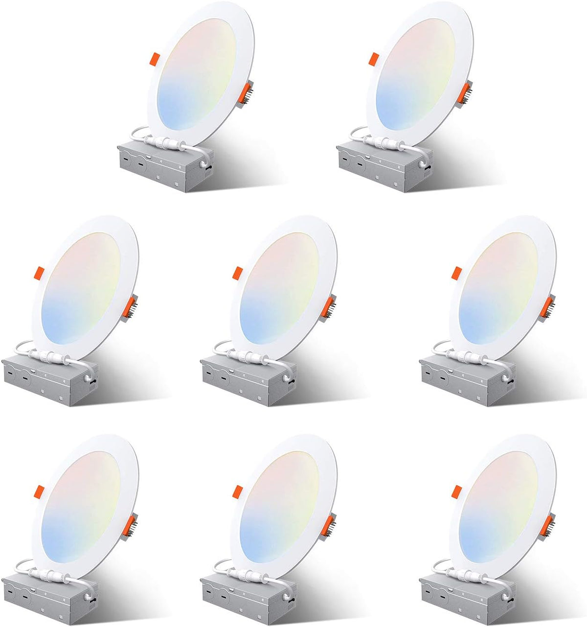 6 Inch Ultra-Thin 15W Recessed LED Ceiling Lights 8 Pack V69400