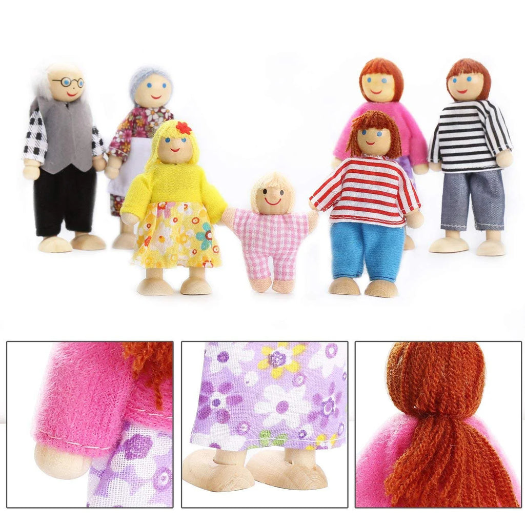 Wooden Dolls Playset Set of 7-Piece Z75866
